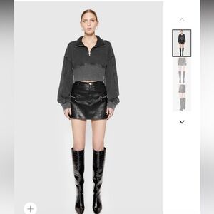 Black Poppy Leather Mini Skirt